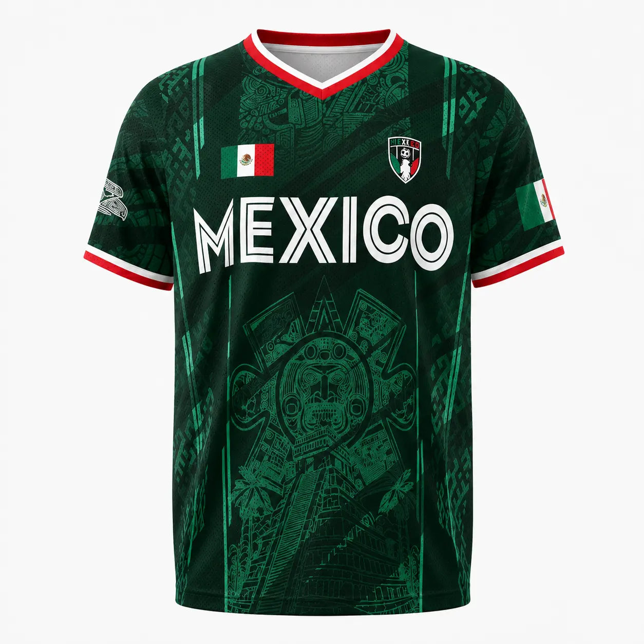 2026 Mexico Soccer Jersey, Chichén Itzá Pyramid Graphic Retro Soccer Jersey, All over Print, Casual Style for All Seasons, Classic Throwback Jersey Sportswear Top,Summerwins,Father'Sdaygifts