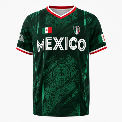 2026 Mexico Soccer Jersey, Chichén Itzá Pyramid Graphic Retro Soccer Jersey, All over Print, Casual Style for All Seasons, Classic Throwback Jersey Sportswear Top,Summerwins,Father'Sdaygifts