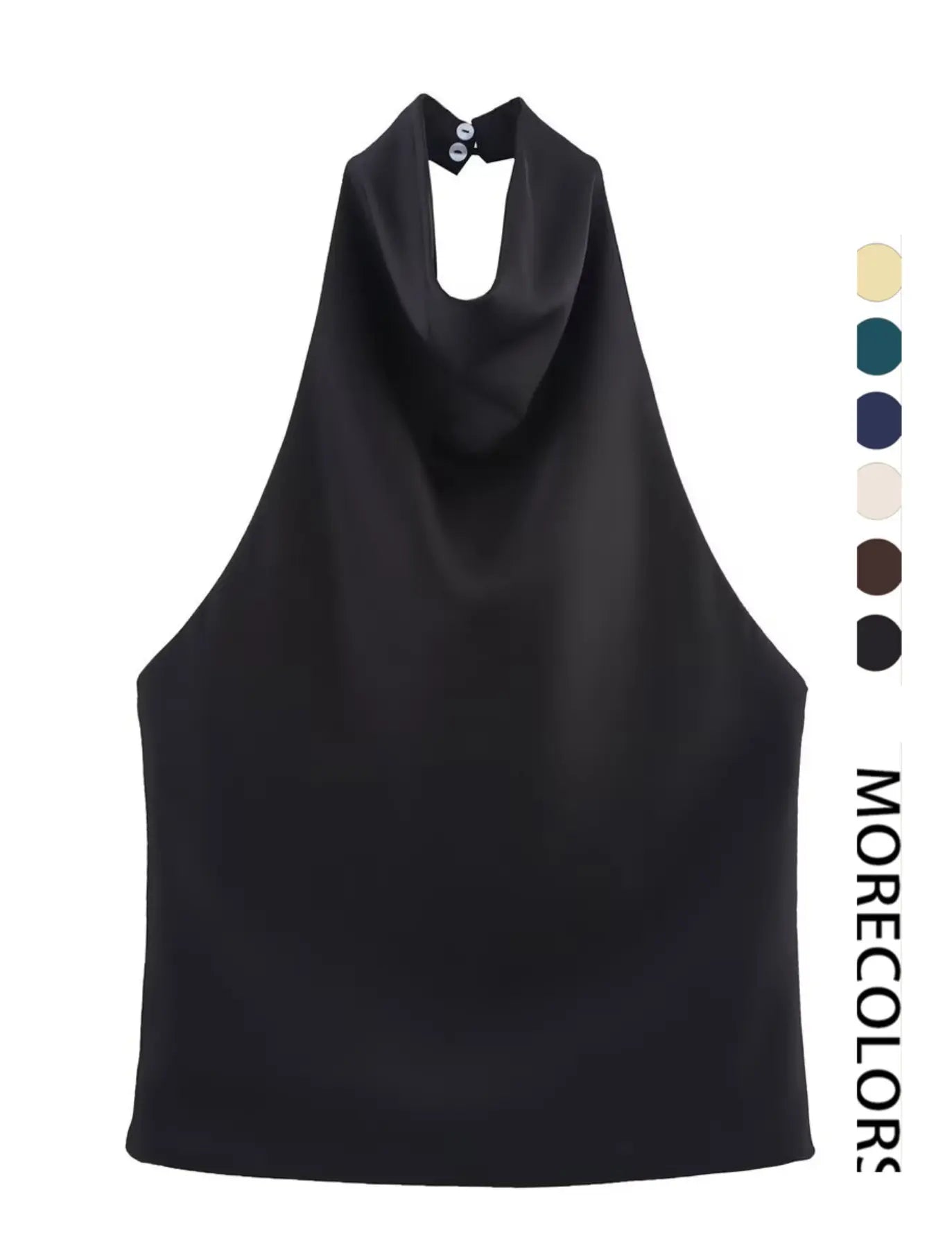 Women's Satin Halter Neck Bodycon Tank Top - Backless Party Vest for Summer Y2K Fashion