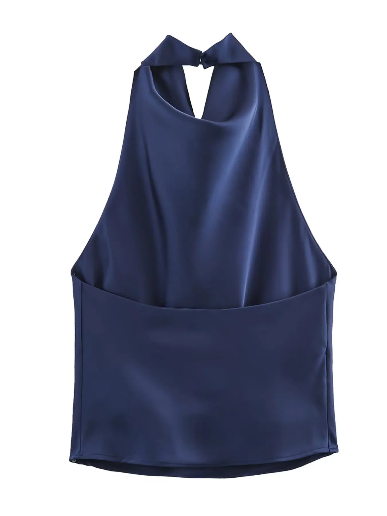 Women's Satin Halter Neck Bodycon Tank Top - Backless Party Vest for Summer Y2K Fashion