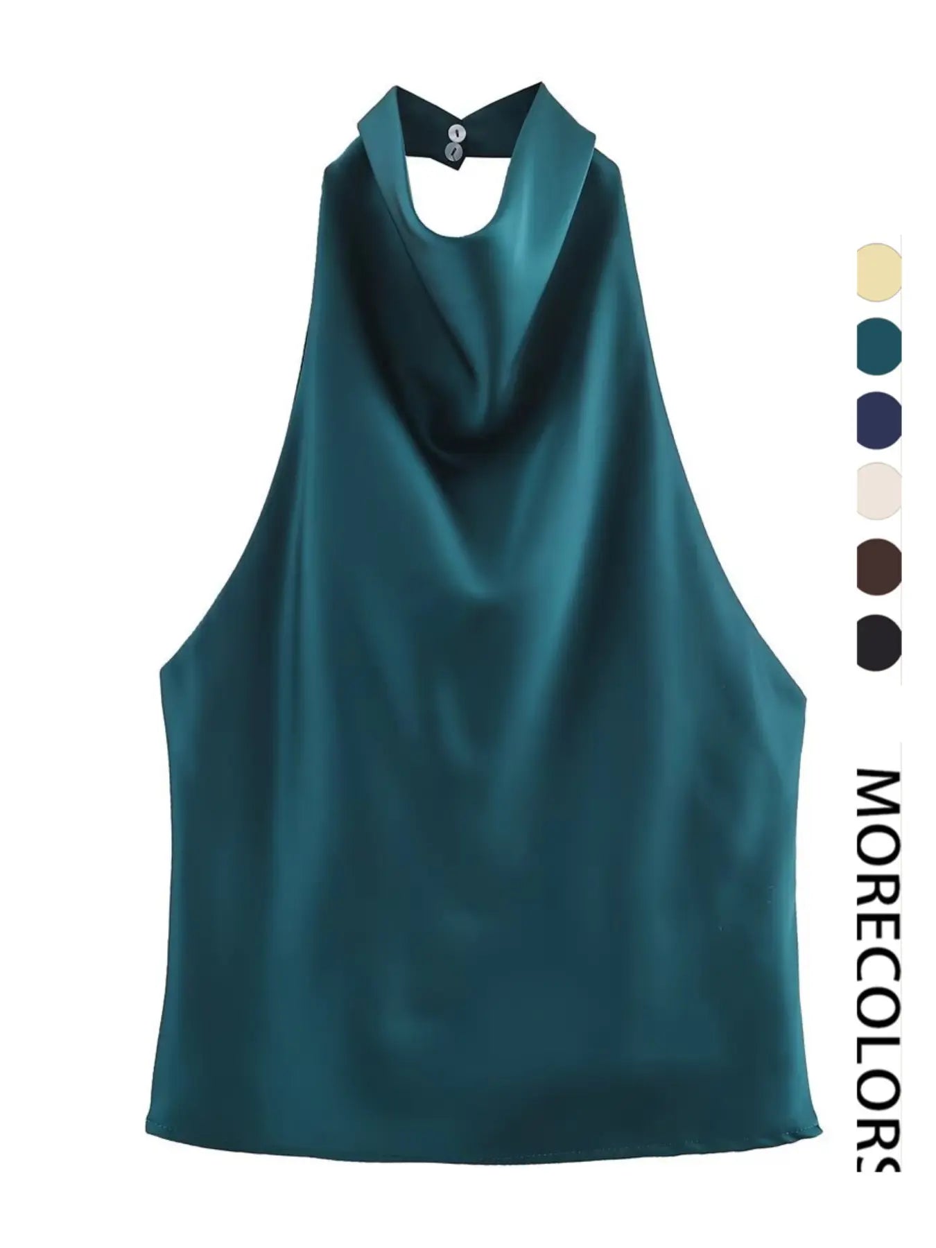 Women's Satin Halter Neck Bodycon Tank Top - Backless Party Vest for Summer Y2K Fashion